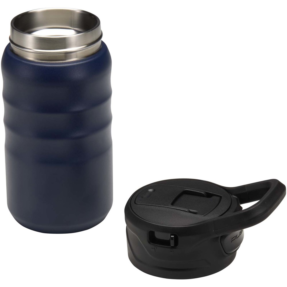 Gourde de sport Knox 350 ml en acier inoxydable à double paroi recyclé RCS avec paille rabattable Marine