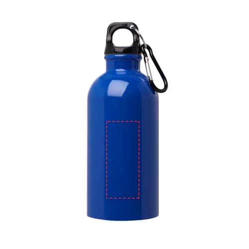 Bouteille d'eau Oregon de 400 ml simple paroi en acier recyclé certifié RCS avec mousqueton Bleu royal