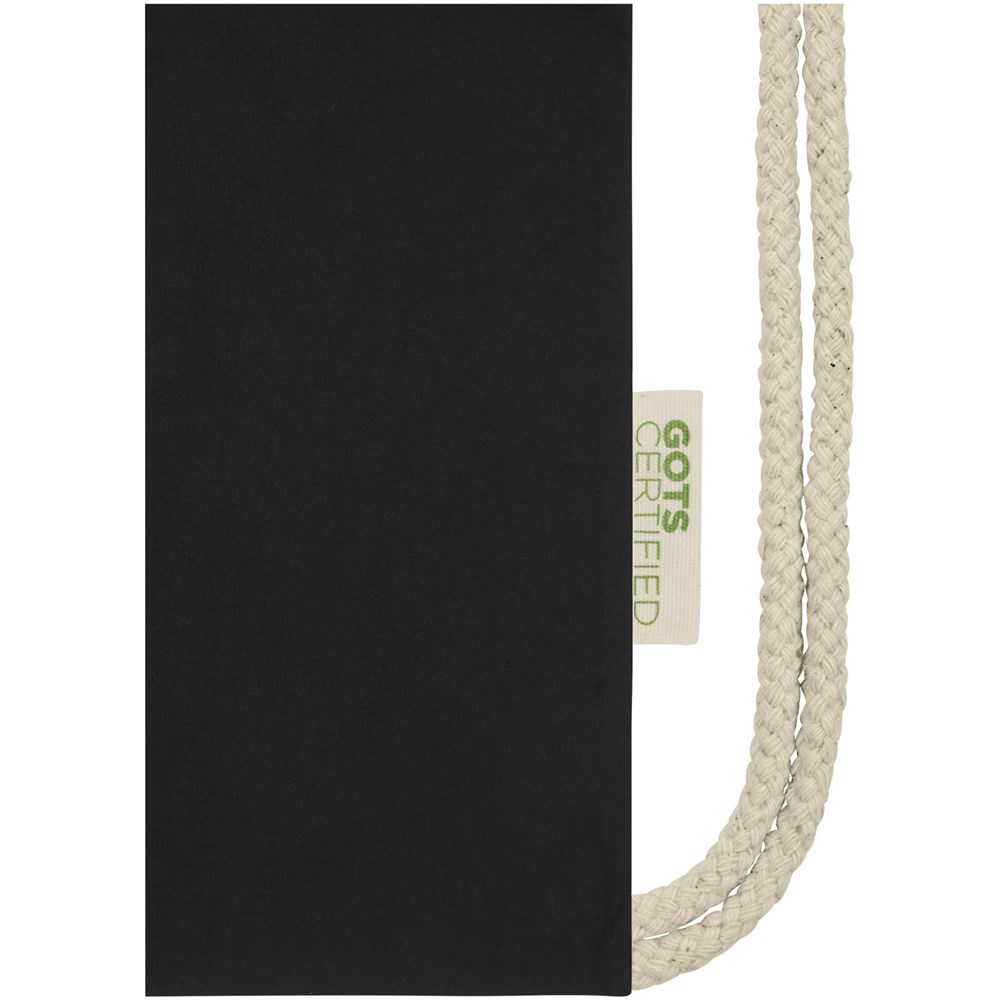 Orissa 140 g/m² Turnbeutel aus Bio-Baumwolle 5L schwarz