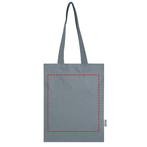 Madras Blend 140 g/m² Tragetasche aus GRS-recycelter Baumwolle 7L grau