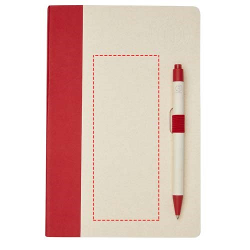 Ensemble carnet de notes format A5 et stylo bille, à partir de briques de lait recyclées, Dairy Dream rouge
