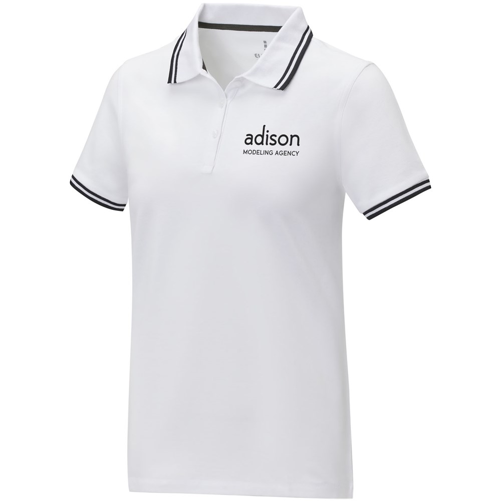 Amarago Polo mit abgesetztem Rand für Damen weiss