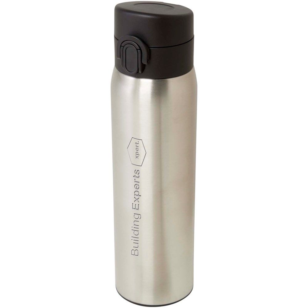 Fiole isotherme Sika de 450 ml en acier inoxydable recyclé certifié RCS Argent