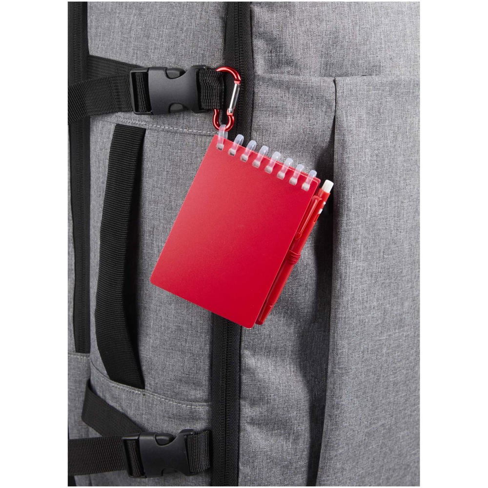 Ensemble carnet souple d’extérieur recyclé et stylo bille (encre noire) Lig Mini Rouge