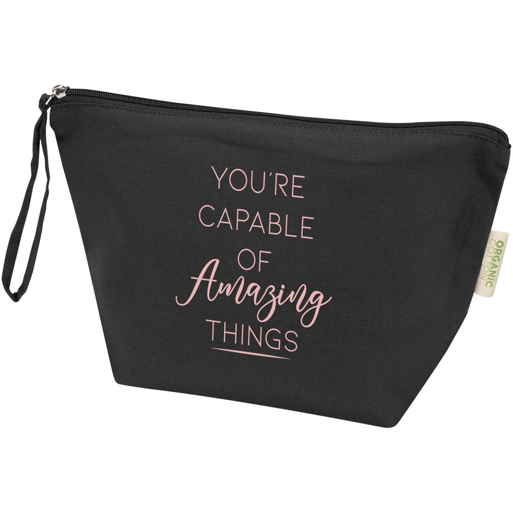 Grande pochette à accessoires Odisha de 3 L bio certifiée OCS 180 g/m² noir