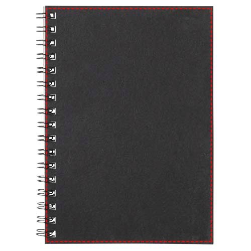 Desk-Mate® A6 farbiges Notizbuch mit Spiralbindung schwarz