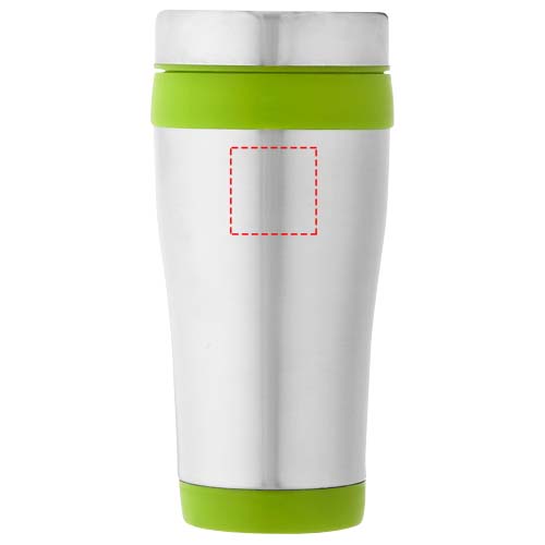 Mug isotherme Elwood 410ml Argent, Citron vert
