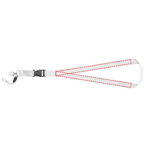 Tour de cou avec boucle amovible, porte-téléphone Sagan Blanc