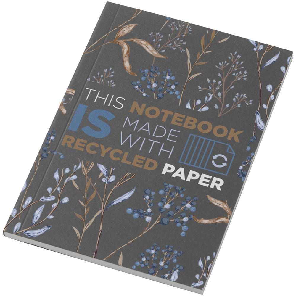 Cahier Novella Austen A6 recyclé à couverture souple de 50 feuilles Charbon
