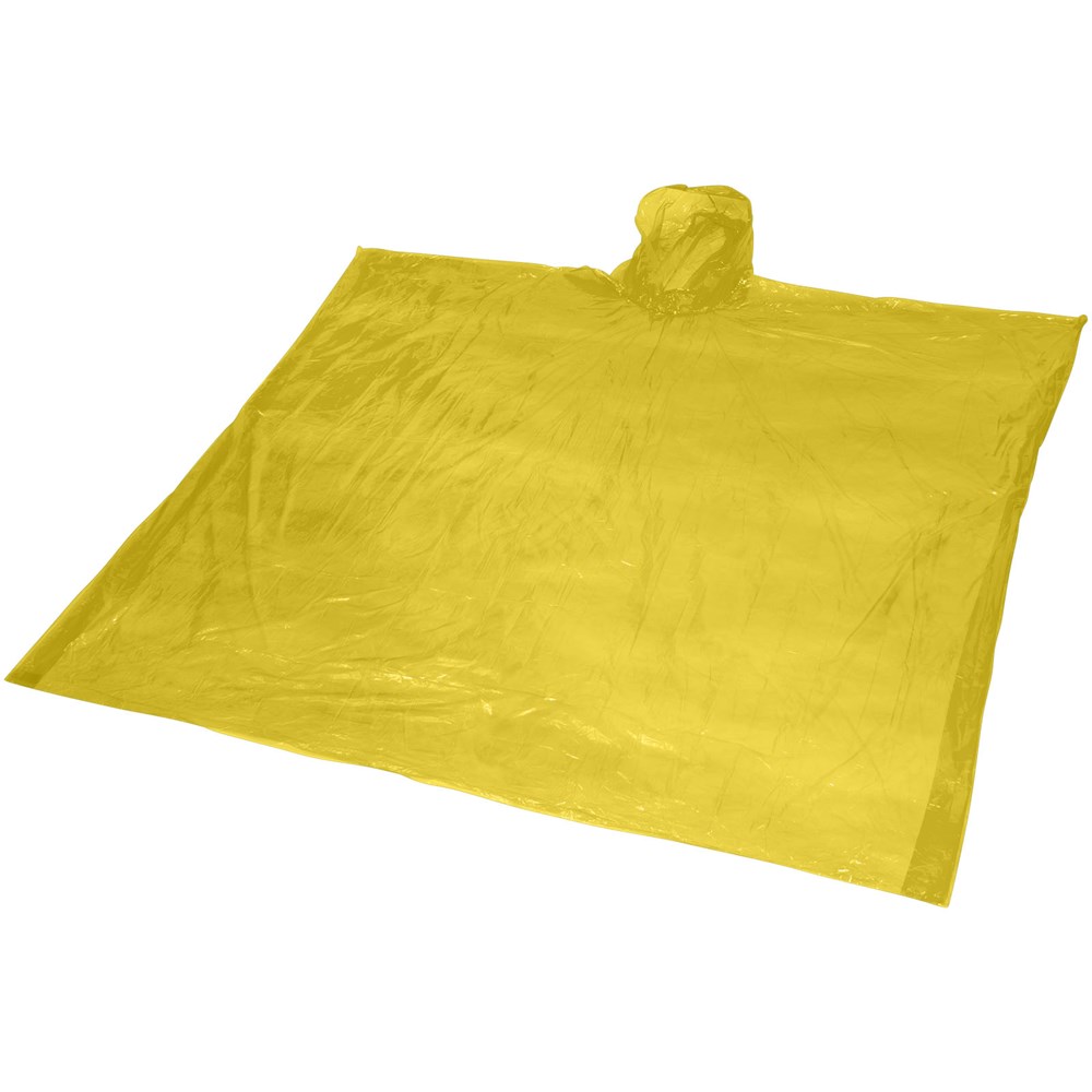 Mayan Regenponcho mit Aufbewahrungstasche aus recyceltem Kunststoff gelb
