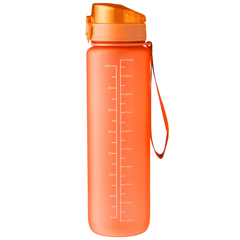 Trinkflasche mit Handgelenkband 1000 ml orange