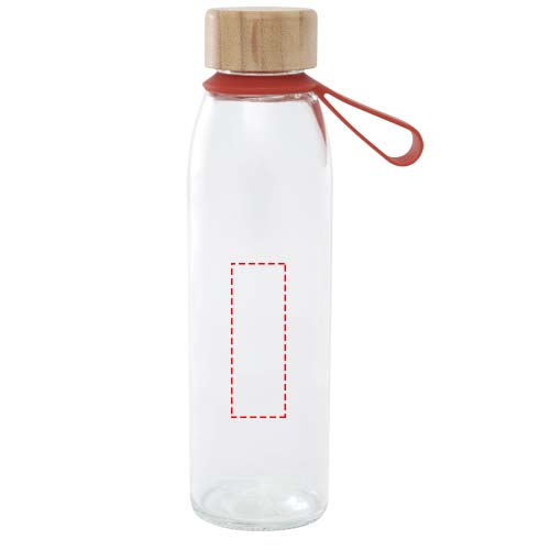 Porto 500 ml Glas-Flasche mit Silikongriff und Bambusdeckel Brick