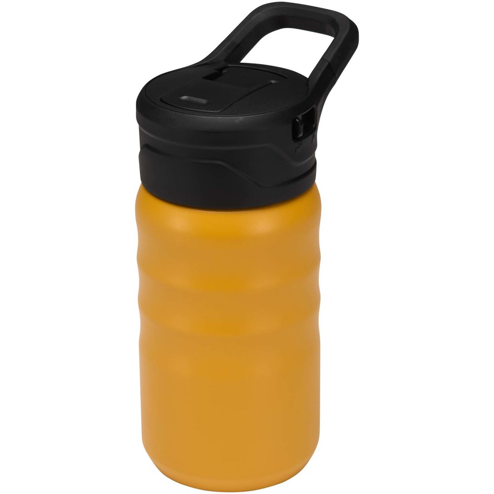 Gourde de sport Knox 350 ml en acier inoxydable à double paroi recyclé RCS avec paille rabattable Jaune