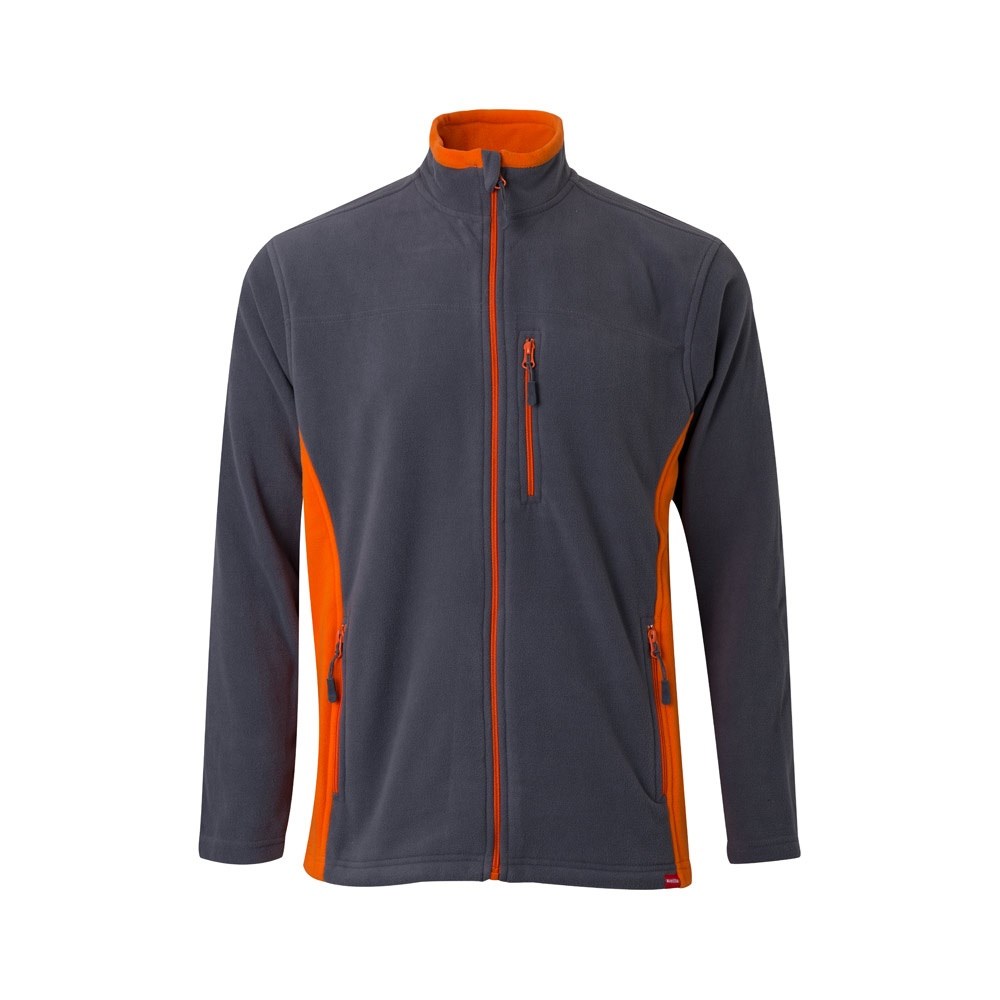 VL GERAS Zweifarbige Fleecejacke (220g/m²) aus Polyester (100%) Grau, Orange