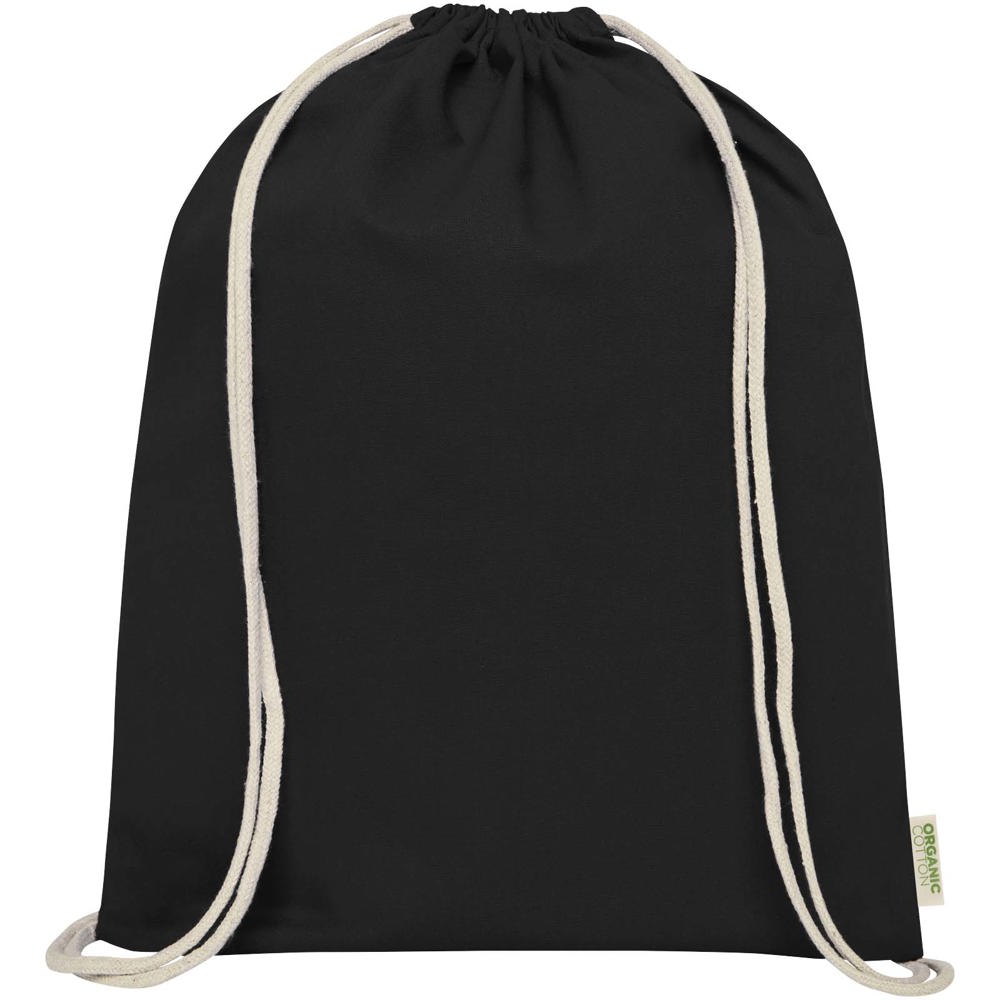 Sac refermable à cordon Odisha de 5 L bio certifié OCS 140 g/m² noir