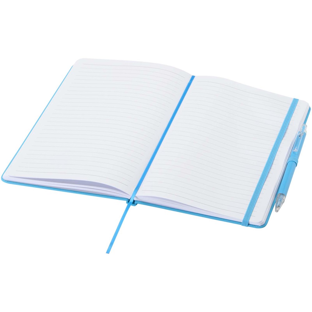 Ensemble comprenant un cahier en papier recyclé Spectrum A5 et un stylo à bille bleu clair