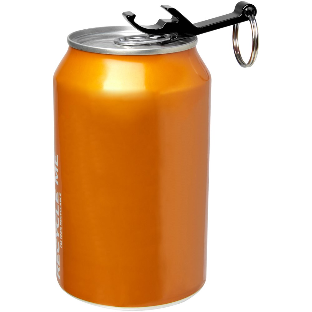 Tao Schlüsselanhänger mit Flaschen- und Dosenöffner aus recyceltem RCS Aluminium schwarz