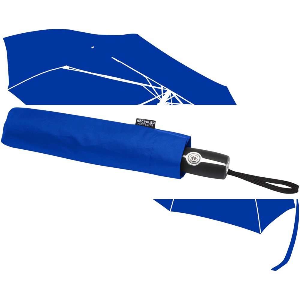 Parapluie pliable Gale de 69 cm à ouverture et fermeture automatiques en RPET Bleu royal