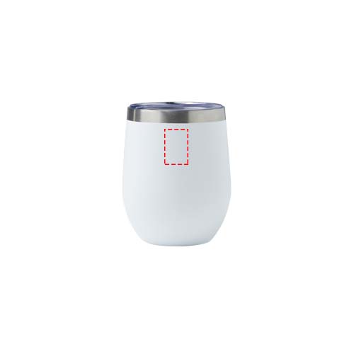Gobelet isotherme Corzo 350 ml en cuivre inoxydable recyclé certifié RCS Blanc
