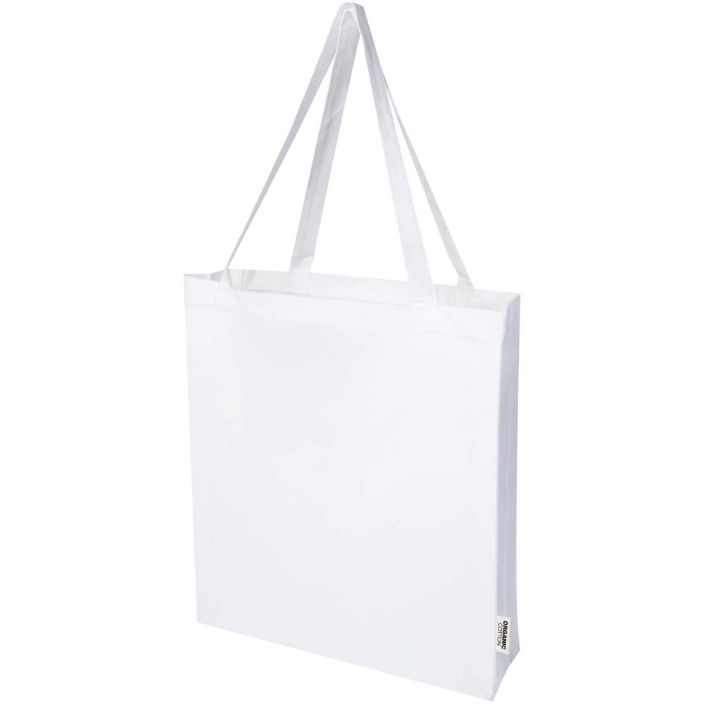 Sac shopping à soufflets Odisha bio OCS 180 g/m2 de 14 L blanc