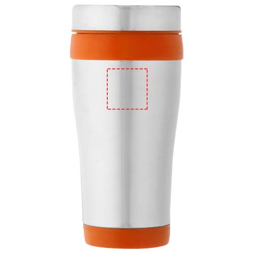 Mug isotherme Elwood 410ml Argent, Orange
