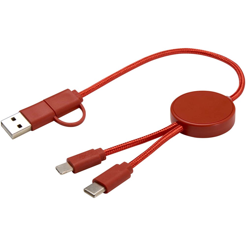 Câble 5 en 1 Citala en plastique recyclé de 30 cm pour la synchronisation des données et la charge rapide de 27 W Brick