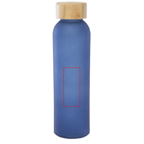 Lume 500 ml Flasche aus mattiertem Kalknatronglas mit Bambusdeckel Ozeanblau