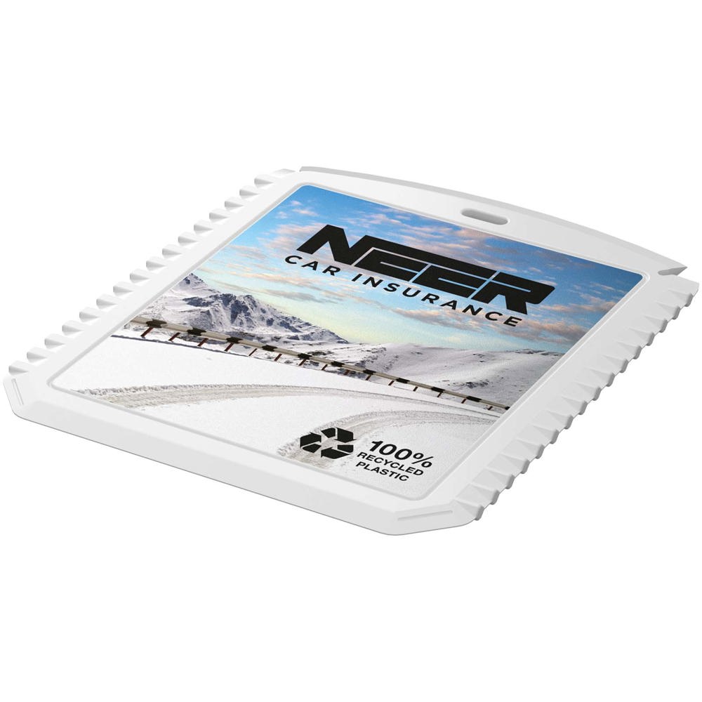 Grattoir à glace Thrym rectangulaire et en plastique recyclé Blanc