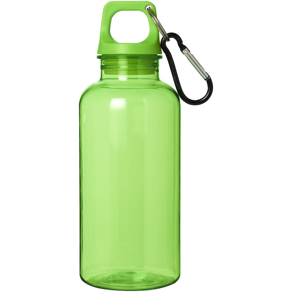 Bouteille d'eau Oregon de 400 ml en plastique recyclé avec mousqueton Vert
