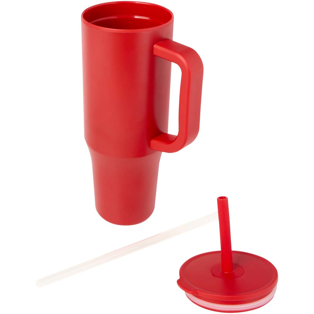 Brady 900 ml RCS-zertifizierter Isolierbecher mit Silikon Trinkhalm rot