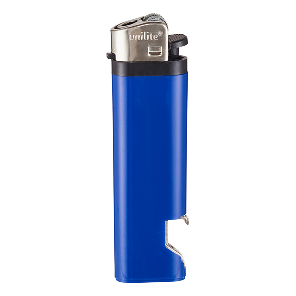 Feuerzeug mit Flaschenöffner Reibrad blau