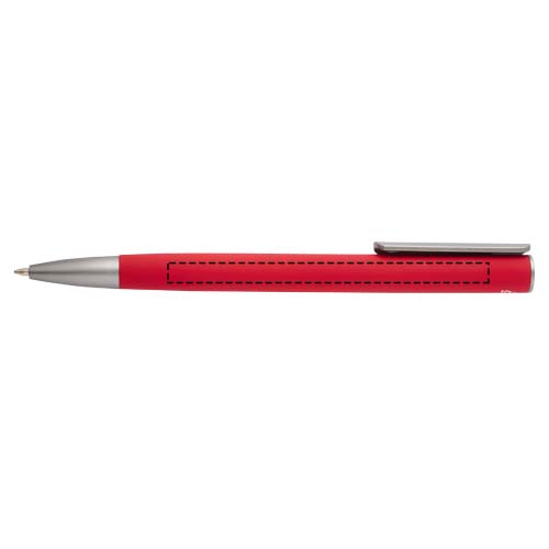 Stylo bille Ziguur en aluminium recyclé (encre noire) rouge