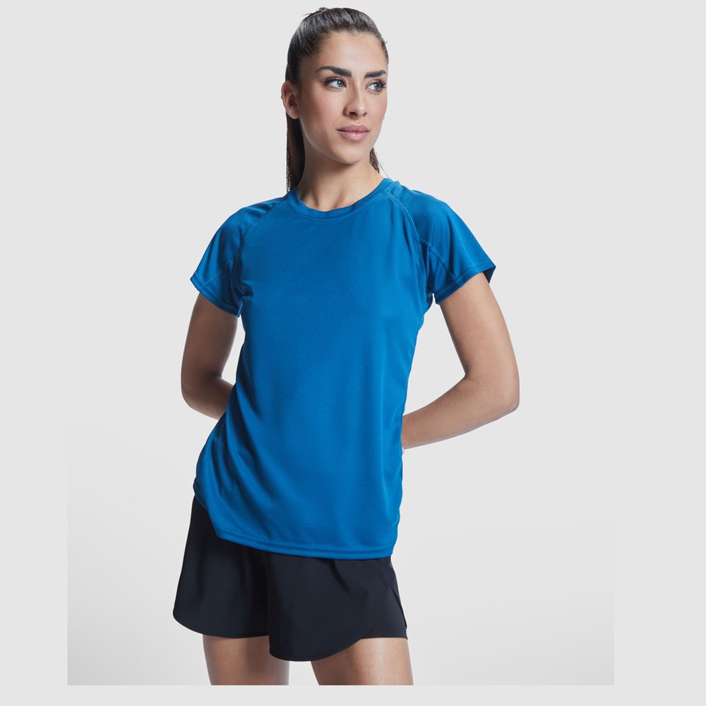 T-shirt de sport Bahrain à manches courtes pour femme Fluor Coral