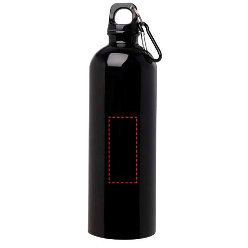 Bouteille d'eau Oregon de 750 ml simple paroi en acier recyclé certifié RCS avec mousqueton Noir