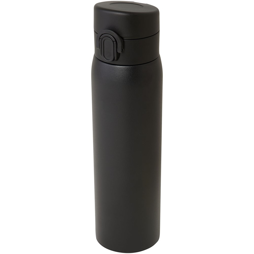 Fiole isotherme Sika de 450 ml en acier inoxydable recyclé certifié RCS Noir