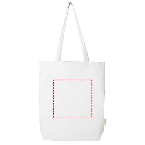 Sac shopping Odisha bio OCS à large fond 180 g/m2 de 11 L blanc