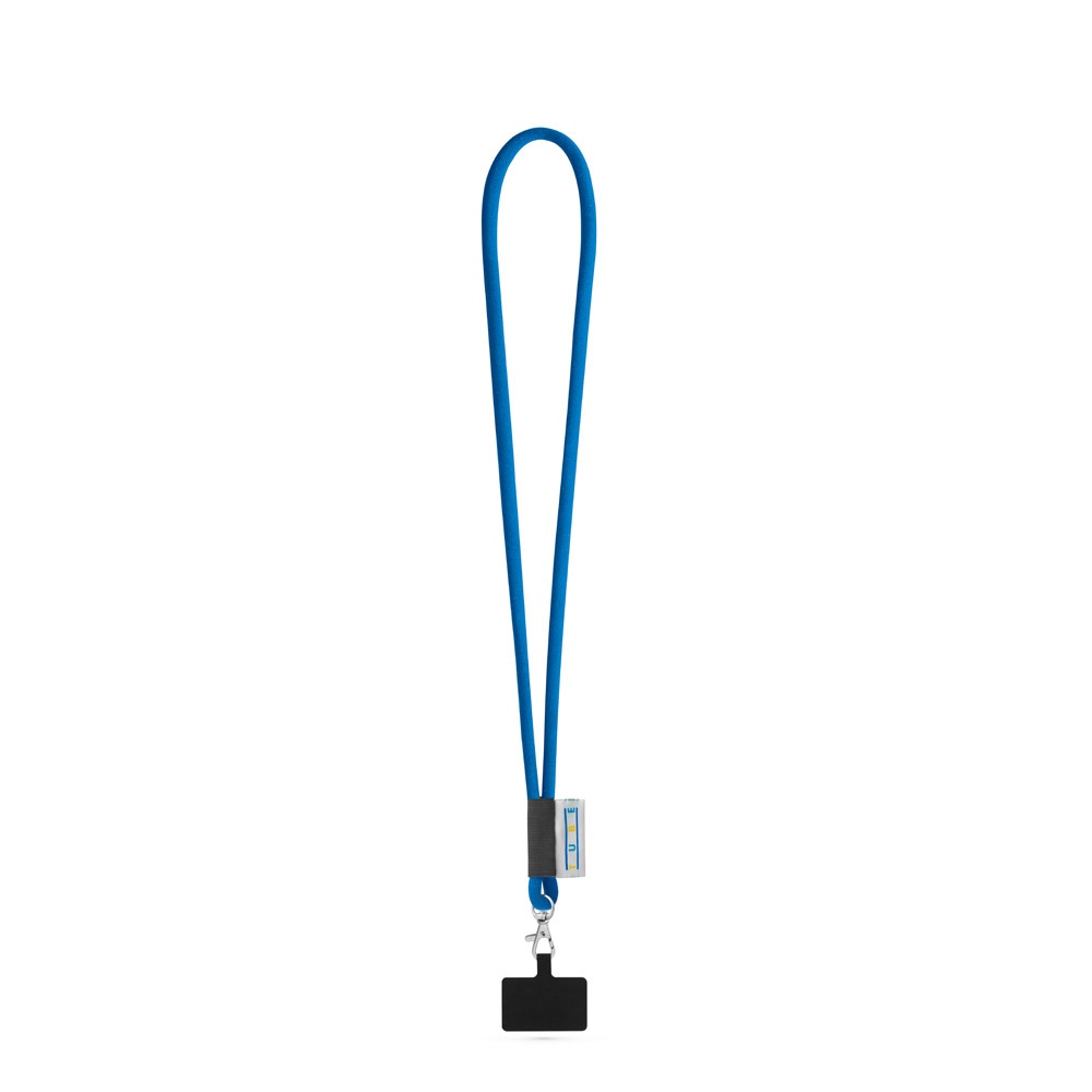 GOSPORT SET Tube de lanière long (Ø 7 mm) avec mousqueton à déclenchement de 9 mm et support pour téléphone portable 303 - Bleu