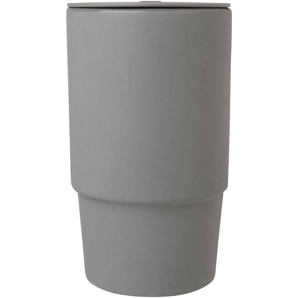 Mug Carter en céramique de 450 ml avec couvercle en plastique Gris