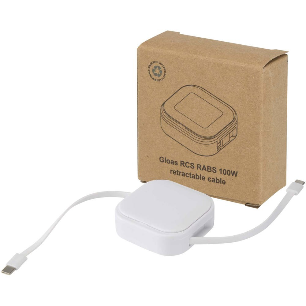 Gloas Aufrollbares 5 in 1 Kabel aus Recyclingmaterial mit Datensynchronisierung und 100 W Schnelllad
