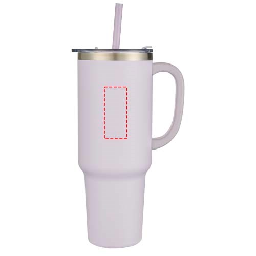 Sydney 1200 ml doppelwandiger RCS-zertifizierter Kupfer-Vakuum Isolierbecher mit Strohhalm fliederfarben
