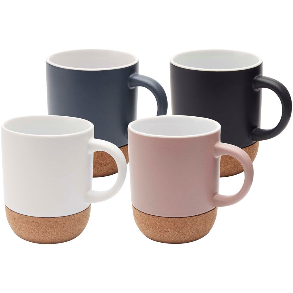 Billie 300 ml Keramiktasse mit Korkdetails weiss