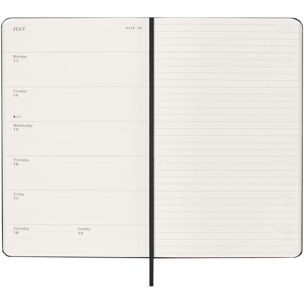 Agenda L hebdomadaire 12 mois Moleskine à couverture rigide noir