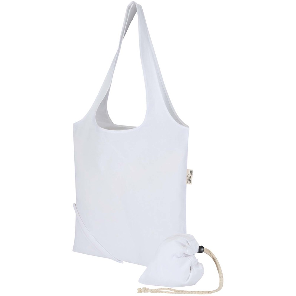 Madras Blend 140 g/m², GRS-zertifizierte, faltbare Baumwoll Tragetasche, 7 l Weiss