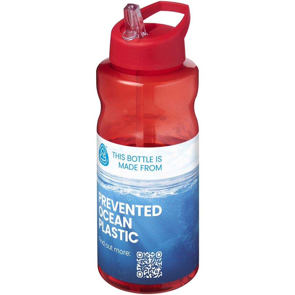 H2O Active® Eco Big Base 1L Sportflasche mit Ausgussdeckel rot, rot