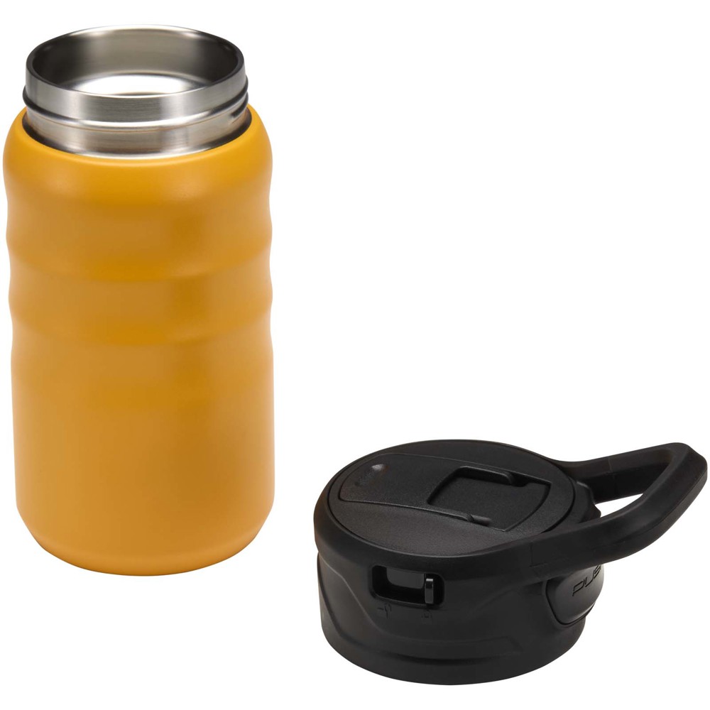 Gourde de sport Knox 350 ml en acier inoxydable à double paroi recyclé RCS avec paille rabattable Jaune