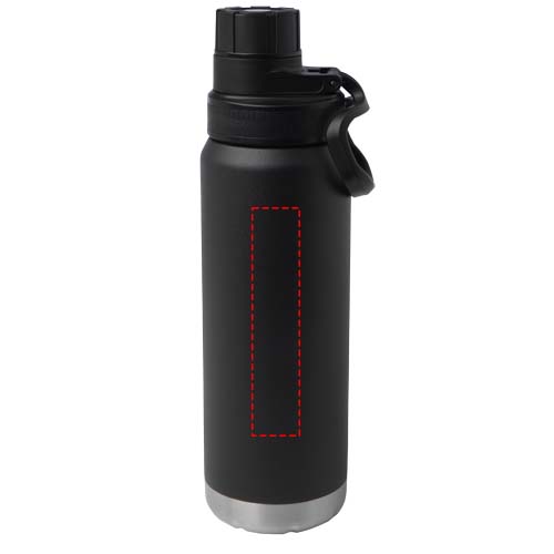 Bouteille avec isolation sous vide Fortis de 700 ml en cuivre et acier inoxydable recyclé certifié RCS (compatible avec les boissons gazeuses) noir