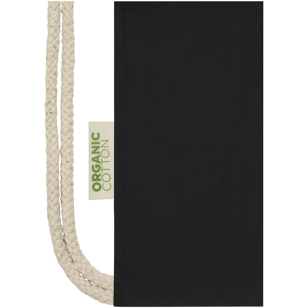 Orissa 140 g/m² Turnbeutel aus Bio-Baumwolle 5L schwarz