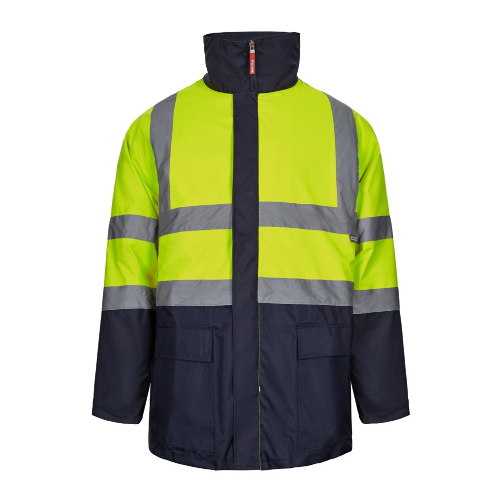 VL JUNO LARGE Zweifarbiger 4-in-1-Parka (180 g/m²), aus Polyester (100%) mit PU-Beschichtung Marineblau, Gelb